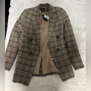 RW&CO NWT Plaid Double-Breasted Blazer